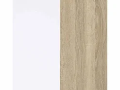Mesa de escritorio con estantería en blanco artik y roble canadian 120x50 cm Cosmic Blanco Artik (Blanco Mate) - Roble Canadian Mesa De Ordenador