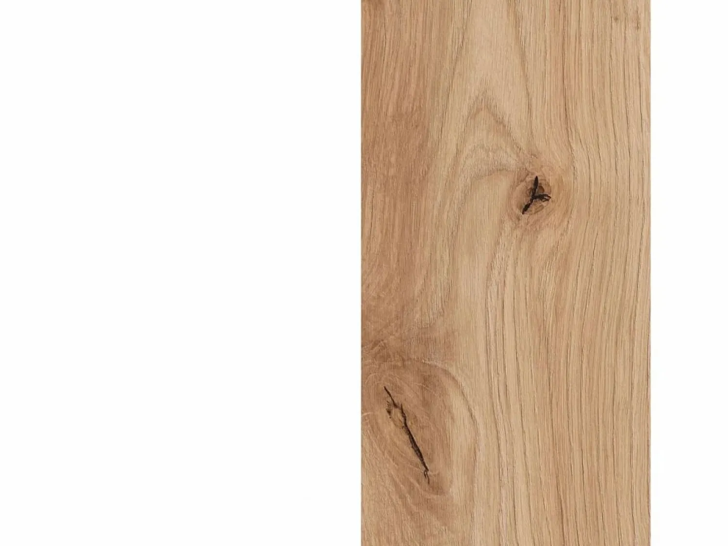 duehome Mesa de escritorio con estantería baja lateral en blanco mate y roble nodi 100x50 cm Dess Blanco Artik (Blanco Mate) - Roble Nodi