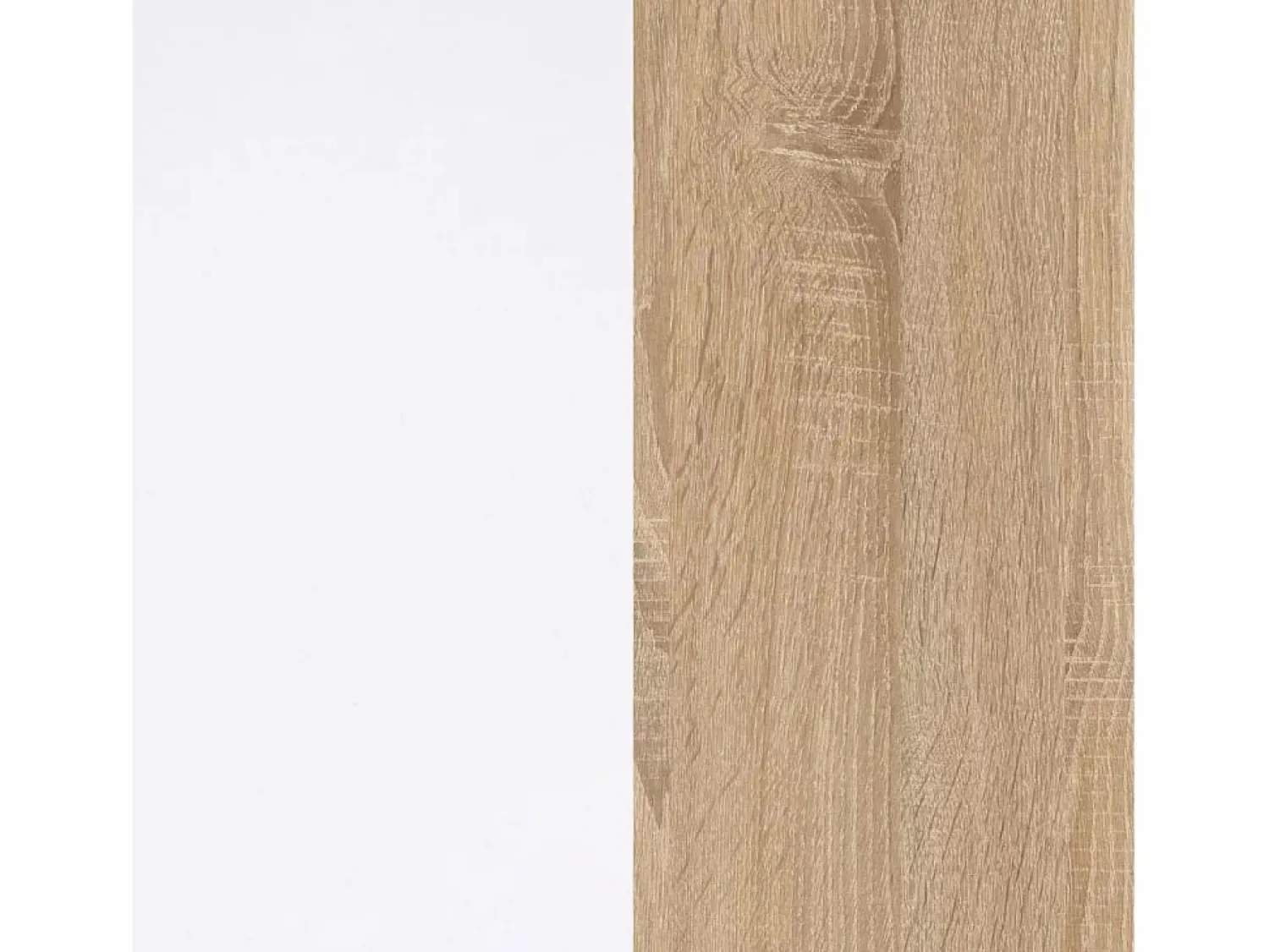 Sale duehome Mesa de escritorio Elan 3 cajones Blanco Artik (Blanco Mate) - Roble Canadian Color natural claro