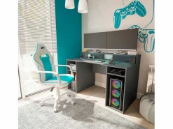 duehome Mesa de escritorio Galax Antracita Gris
