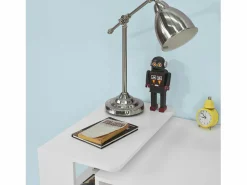 Sobuy Mesa de Escritorio, Mesa de Ordenador con un cajón y 4 estantes,Color , L 101 x H 76 cm,FWT35-W ES