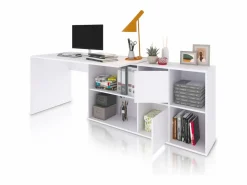 Hot duehome Mesa de escritorio multiposición en blanco mate 136x139 cm Move Blanco Artik (Blanco Mate) Gris