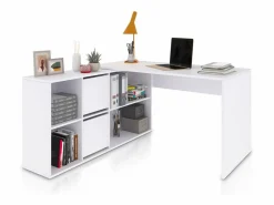 Hot duehome Mesa de escritorio multiposición en blanco mate 136x139 cm Move Blanco Artik (Blanco Mate) Gris