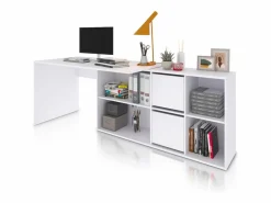Hot duehome Mesa de escritorio multiposición en blanco mate 136x139 cm Move Blanco Artik (Blanco Mate) Gris