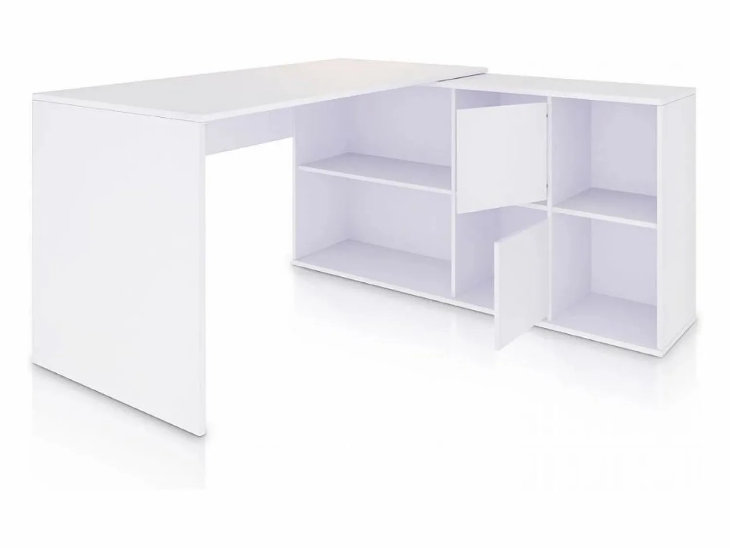 Hot duehome Mesa de escritorio multiposición en blanco mate 136x139 cm Move Blanco Artik (Blanco Mate) Gris