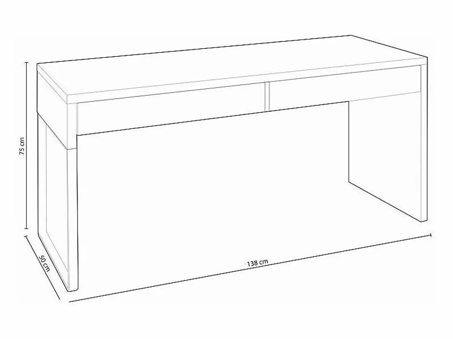 Loungitude Mesa de escritorio reversible Bianca