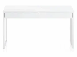 Best duehome Mesa de escritorio Roxy Blanco Artik (Blanco Mate) Gris