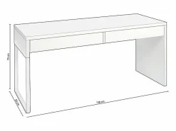 Best duehome Mesa de escritorio Roxy Blanco Artik (Blanco Mate) Gris
