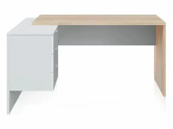 duehome Mesa de escritorio Work Blanco Artik (Blanco Mate) - Roble Canadian