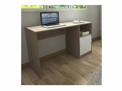 Outlet Mesa de estudio 2 cajones acabado roble cortez/blanco 75 cm(alto)120 cm(ancho)50 cm(fondo) Marru00f3n