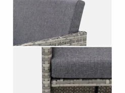 Hot Sweeek Mesa de jardín de resina de 10 plazas varios tonos de es Gris