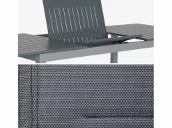 Sweeek Mesa de jardín extensible de aluminio con 8 sillas gris