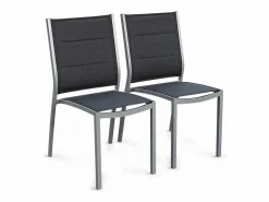 Sweeek Mesa de jardín extensible de aluminio con 8 sillas gris