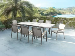 Mesa de jardín extensible alu L.180/240cm - - NAURU de Comedores De Jardín