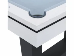 Concept-Usine Mesa de juegos multijugador 3 en 1 billar y ping-pong en madera blanca DENVER