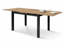 Mesa de madera efecto roble,patas antracita,110x70-190x70cm - POSITANO Mesa Extensible