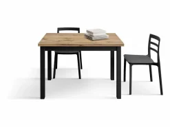 Mesa de madera efecto roble,patas antracita,110x70-190x70cm - POSITANO Mesa Extensible