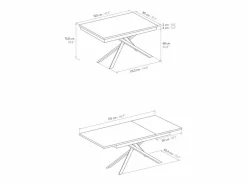 Clearance Mesa de madera,fresno , base blanca, ext.120x80-170x80cm - VOLPAIA Mesa Extensible