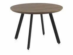 Hot Mesa de melamina con efecto madera de roble con patas metal 110 diámetro Mesa De Comedor