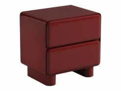 New mesa de noche con 2 cajones mdf burdeos lacado - AUNELA Colección Rouge Passion|Mesita De Noche