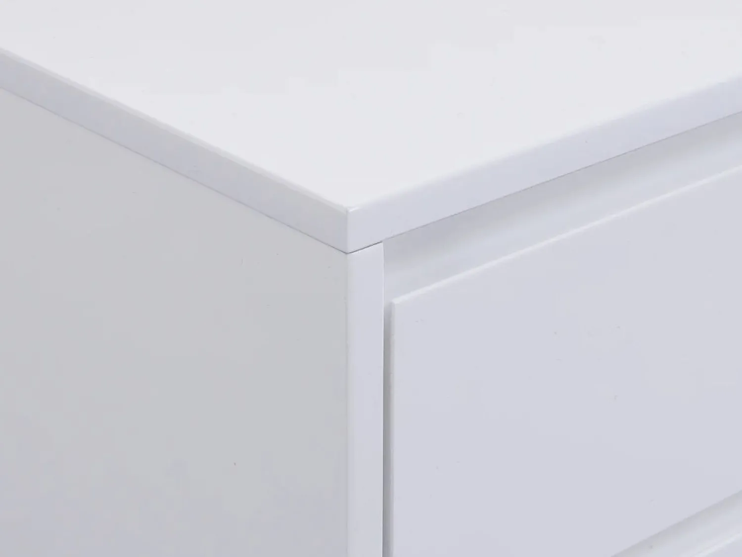 New Mesa de noche con 2 cajones de MDF y metal lacado y dorado - KORASA Mesita De Noche