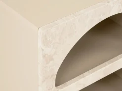 Hot Vente-unique Mesa de noche con almacenamiento - efecto mármol - LUELA Beige