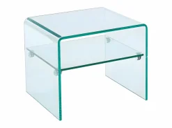 Sale Mesa de noche con un estante de cristal templado STILEOS Mesita De Noche