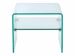 Sale Mesa de noche con un estante de cristal templado STILEOS Mesita De Noche