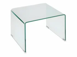 Vente-unique Mesa de noche design - Cristal templado curvado. SUZANA