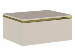 Discount Vente-unique Mesa de noche flotante con 1 cajón y dorado - VUKIA de Pascal Morabito Beige
