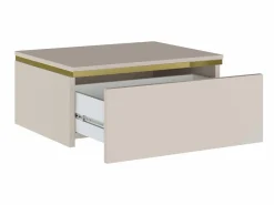 Discount Vente-unique Mesa de noche flotante con 1 cajón y dorado - VUKIA de Pascal Morabito Beige
