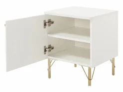 Online Mesa de noche lado derecho con 1 puerta en y dorado - ALOBARA Mesita De Noche