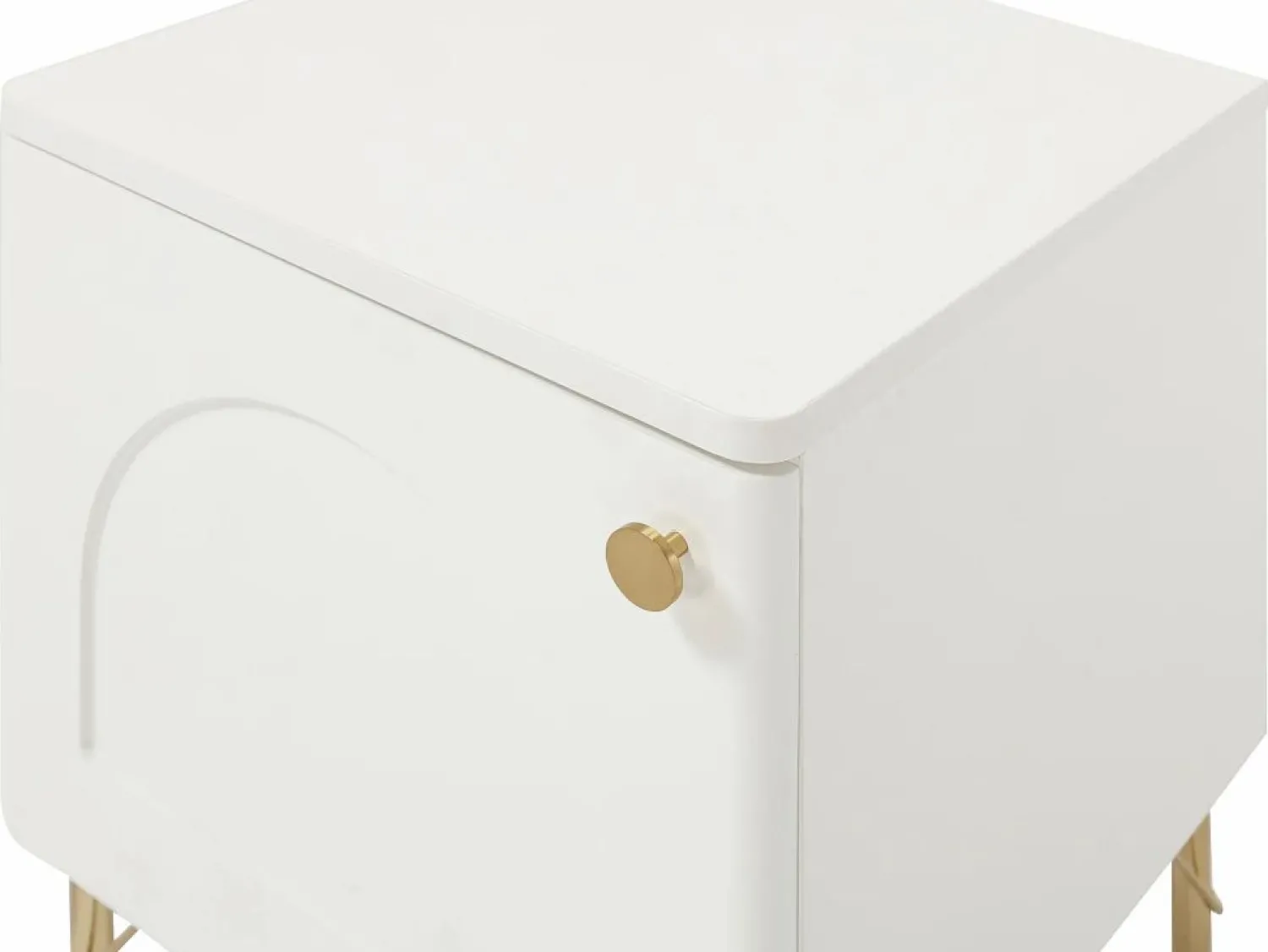 Online Mesa de noche lado derecho con 1 puerta en y dorado - ALOBARA Mesita De Noche