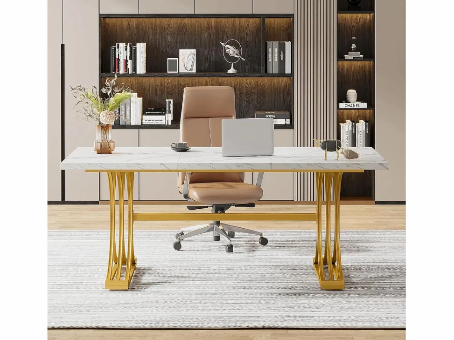 New Mesa de oficina de ordenador, 160 x 80 x 75 cm Mesa de oficina moderna, mesa de trabajo de PC, mesa de comedor Mesa De Ordenador