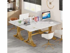 New Mesa de oficina de ordenador, 160 x 80 x 75 cm Mesa de oficina moderna, mesa de trabajo de PC, mesa de comedor Mesa De Ordenador
