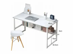 Mesa de ordenador blanca para jovenes con estante moderna 100 cm