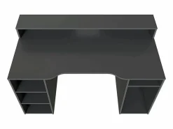 Hot Mesa de Ordenador, estación e-Gaming con Acabado en Antracita - Dim: 136 x 67 x 73-88 cm Mesa Gaming