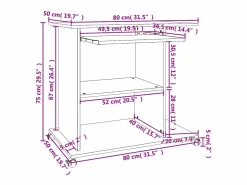 Sale Clicnbuy Mesa de ordenador madera contrachapada hormigón 80x50x75cm Gris