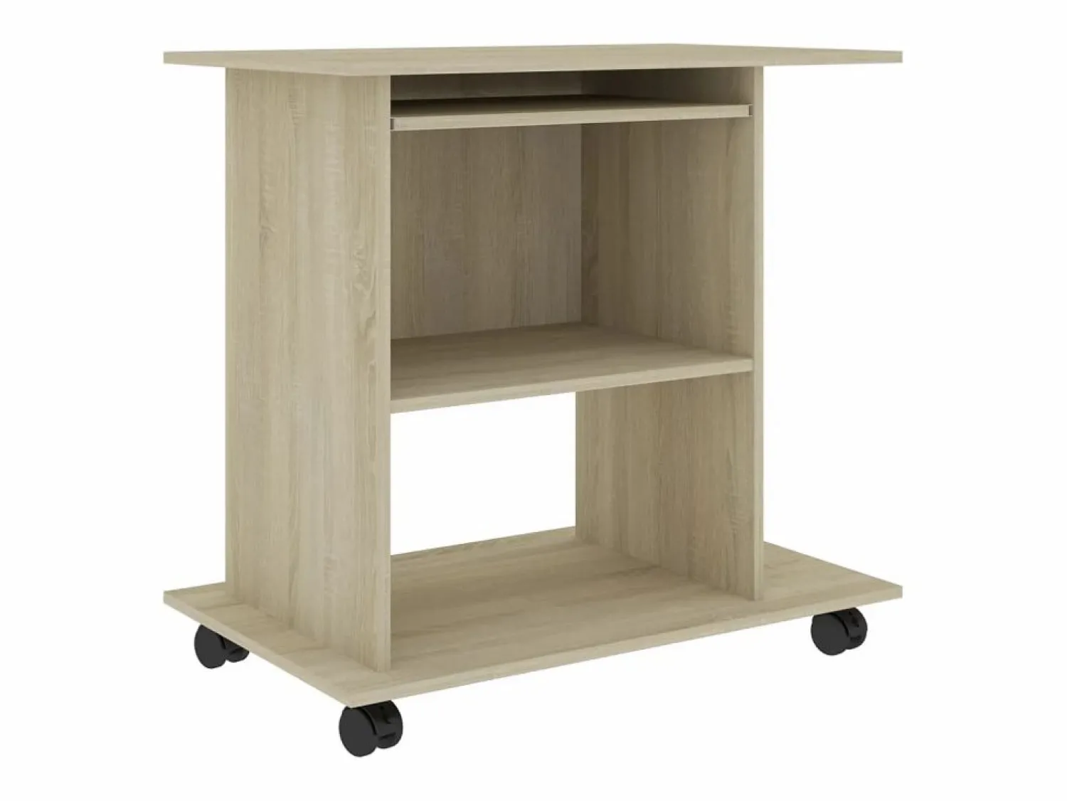 Discount Mesa de ordenador madera contrachapada color roble 80x50x75 cm Mesa De Ordenador