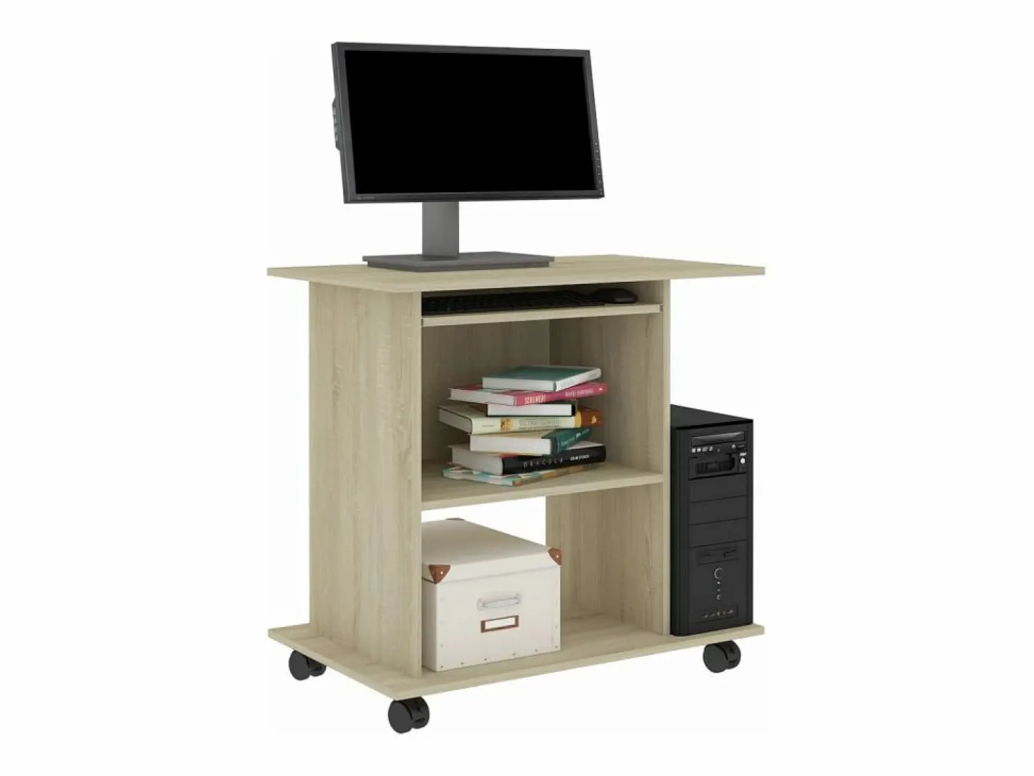 Discount Mesa de ordenador madera contrachapada color roble 80x50x75 cm Mesa De Ordenador