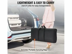 Hot Mesa de Pódium SucceBuy para Salón Profesional, 197,5 x 38,5 cm, Mostrador de Exposición Plegable con Soporte de Almacenamiento y Bolsa de Transporte Negro