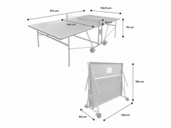 Clearance Sweeek Mesa de ping pong interior plegable con 2 raquetas y 3 pelotas, 274cm Azul