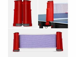 Sweeek Mesa de ping pong plegable para interior con 4 raquetas y 6 pelotas,