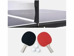 Online Mesa de ping pong plegable para exterior con 2 raquetas y 3 pelotas, Ping Pong