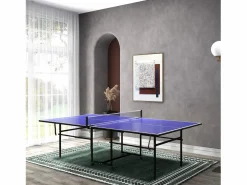 Mesa de ping pong plegable con ruedas, MDF y acero, , incluye 2 palas y 3 pelotas (274 x 152,5 x 75,5 cm)