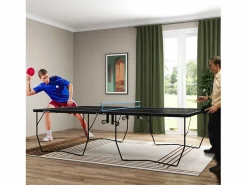 Discount Mesa de ping pong plegable para exterior con red, ruedas, 2 raquetas y 3 pelotas, acero y MDF, color (274x152,5x76 cm) Ping Pong