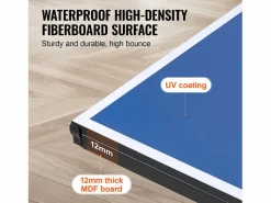 Mesa de Ping Pong SucceBuy, Mesa de Tenis de Mesa Plegable con Red de Sujeción, Uso en Interiores