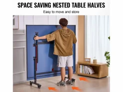Mesa de Ping Pong SucceBuy, Mesa de Tenis de Mesa Plegable con Red de Sujeción, Uso en Interiores