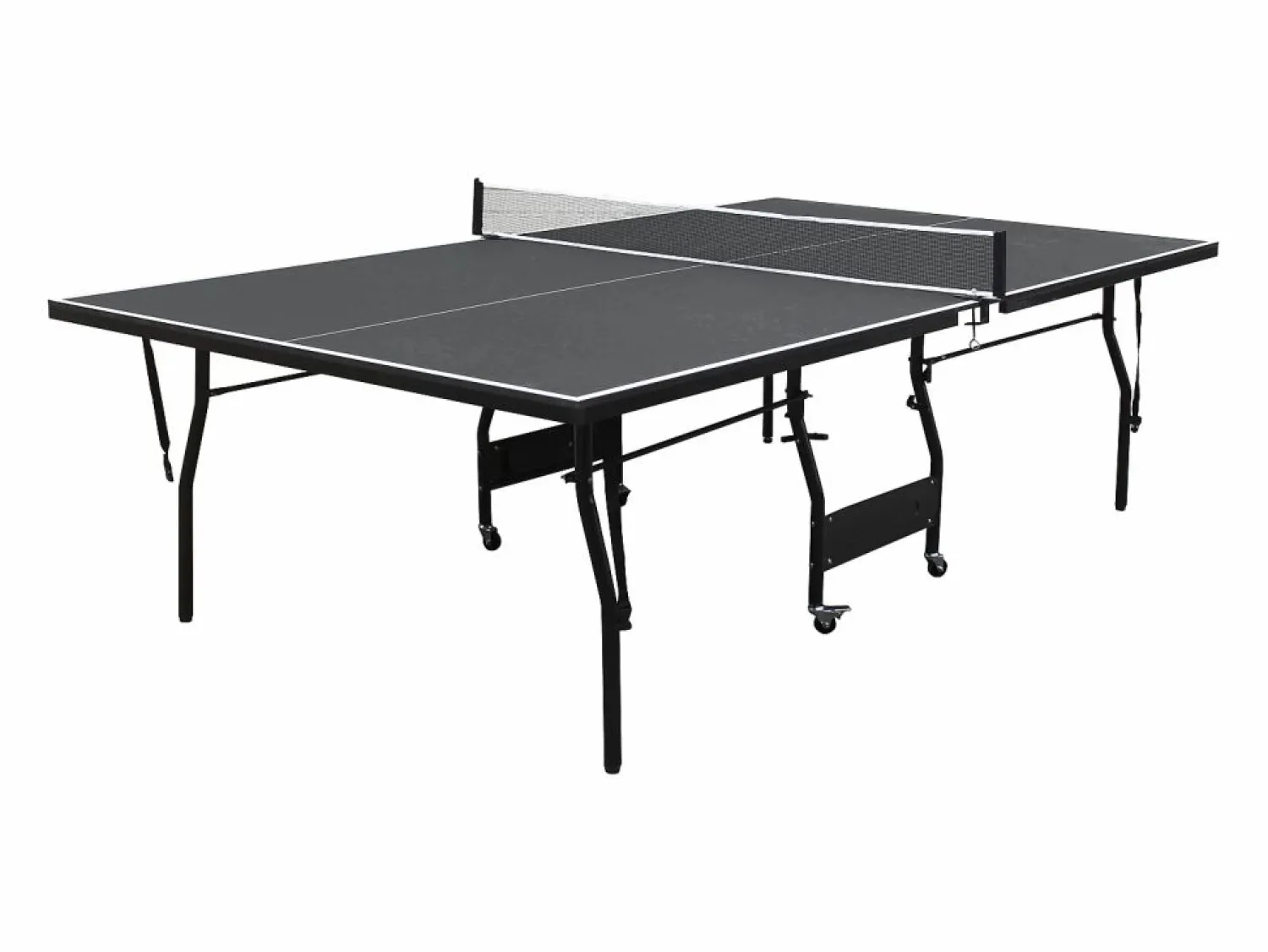 Hot Mesa de ping-pong plegable con ruedas para interior gris, L274 x P152.5 x Alt. 76 cm, GARRY Ping Pong