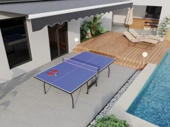 Online Mesa de ping-pong plegable con ruedas para interior, Ancho 274 x Prof. 152.5 x Alt. 76 cm, GARRY Ping Pong